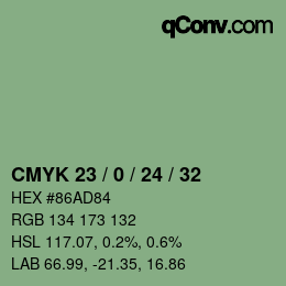 カラーコード: CMYK 23 / 0 / 24 / 32 | qconv.com