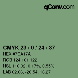 カラーコード: CMYK 23 / 0 / 24 / 37 | qconv.com
