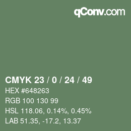 Color code: CMYK 23 / 0 / 24 / 49 | qconv.com