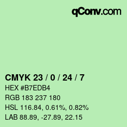 Color code: CMYK 23 / 0 / 24 / 7 | qconv.com