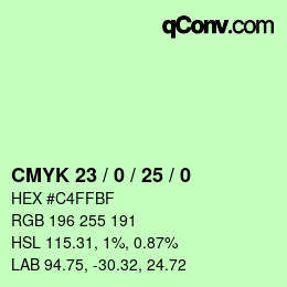 Color code: CMYK 23 / 0 / 25 / 0 | qconv.com