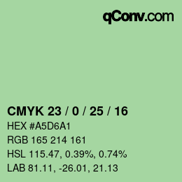 カラーコード: CMYK 23 / 0 / 25 / 16 | qconv.com