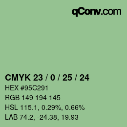 Farbcode: CMYK 23 / 0 / 25 / 24 | qconv.com