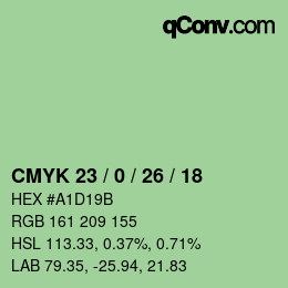 カラーコード: CMYK 23 / 0 / 26 / 18 | qconv.com