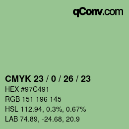 カラーコード: CMYK 23 / 0 / 26 / 23 | qconv.com