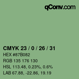 Color code: CMYK 23 / 0 / 26 / 31 | qconv.com