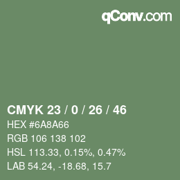 Color code: CMYK 23 / 0 / 26 / 46 | qconv.com