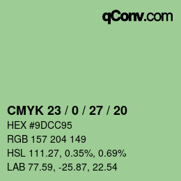 颜色代码: CMYK 23 / 0 / 27 / 20 | qconv.com