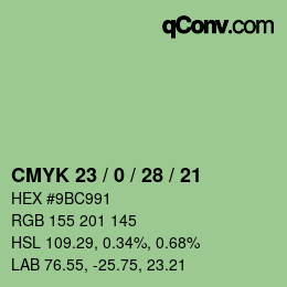 Color code: CMYK 23 / 0 / 28 / 21 | qconv.com