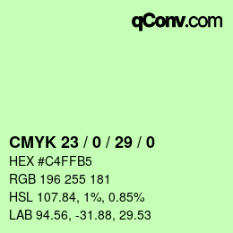 Color code: CMYK 23 / 0 / 29 / 0 | qconv.com