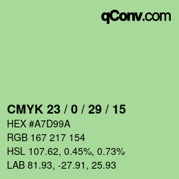 Color code: CMYK 23 / 0 / 29 / 15 | qconv.com