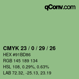 Color code: CMYK 23 / 0 / 29 / 26 | qconv.com