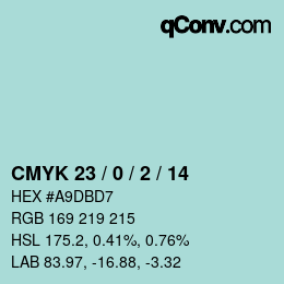 カラーコード: CMYK 23 / 0 / 2 / 14 | qconv.com