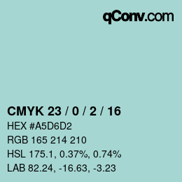 Farbcode: CMYK 23 / 0 / 2 / 16 | qconv.com