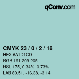 Color code: CMYK 23 / 0 / 2 / 18 | qconv.com
