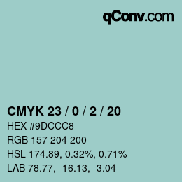 Color code: CMYK 23 / 0 / 2 / 20 | qconv.com