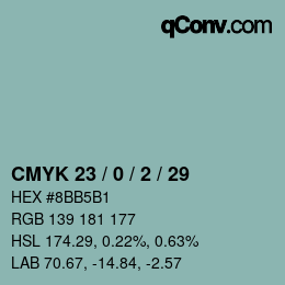 Color code: CMYK 23 / 0 / 2 / 29 | qconv.com