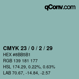 カラーコード: CMYK 23 / 0 / 2 / 29 | qconv.com