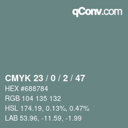 Color code: CMYK 23 / 0 / 2 / 47 | qconv.com