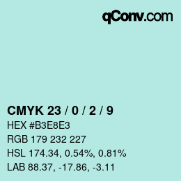 カラーコード: CMYK 23 / 0 / 2 / 9 | qconv.com