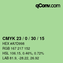 Código de color: CMYK 23 / 0 / 30 / 15 | qconv.com