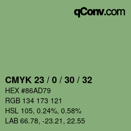Código de color: CMYK 23 / 0 / 30 / 32 | qconv.com