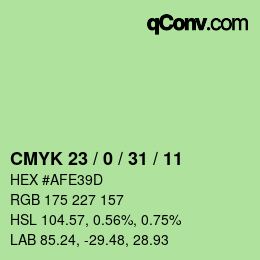 Color code: CMYK 23 / 0 / 31 / 11 | qconv.com