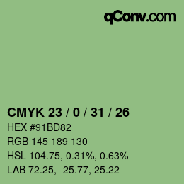 カラーコード: CMYK 23 / 0 / 31 / 26 | qconv.com