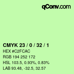 Color code: CMYK 23 / 0 / 32 / 1 | qconv.com