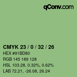 Color code: CMYK 23 / 0 / 32 / 26 | qconv.com