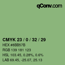 Color code: CMYK 23 / 0 / 32 / 29 | qconv.com