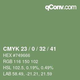Color code: CMYK 23 / 0 / 32 / 41 | qconv.com