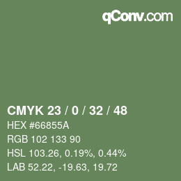 Color code: CMYK 23 / 0 / 32 / 48 | qconv.com