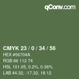 カラーコード: CMYK 23 / 0 / 34 / 56 | qconv.com