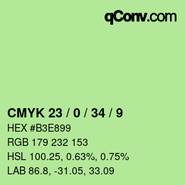Color code: CMYK 23 / 0 / 34 / 9 | qconv.com
