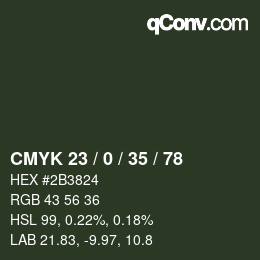 カラーコード: CMYK 23 / 0 / 35 / 78 | qconv.com