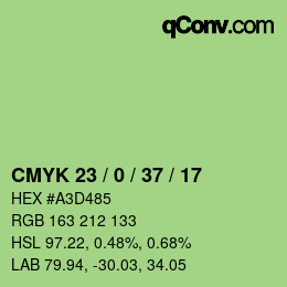 カラーコード: CMYK 23 / 0 / 37 / 17 | qconv.com