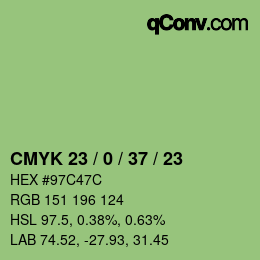 Color code: CMYK 23 / 0 / 37 / 23 | qconv.com