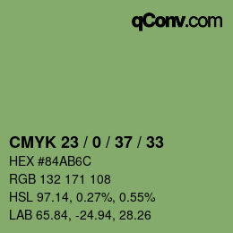 Farbcode: CMYK 23 / 0 / 37 / 33 | qconv.com