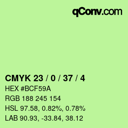 カラーコード: CMYK 23 / 0 / 37 / 4 | qconv.com