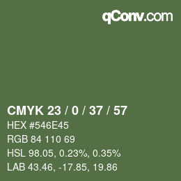 Color code: CMYK 23 / 0 / 37 / 57 | qconv.com