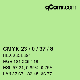 Color code: CMYK 23 / 0 / 37 / 8 | qconv.com