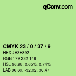 カラーコード: CMYK 23 / 0 / 37 / 9 | qconv.com