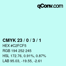 Color code: CMYK 23 / 0 / 3 / 1 | qconv.com