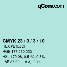 Código de color: CMYK 23 / 0 / 3 / 10 | qconv.com