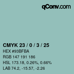 Color code: CMYK 23 / 0 / 3 / 25 | qconv.com