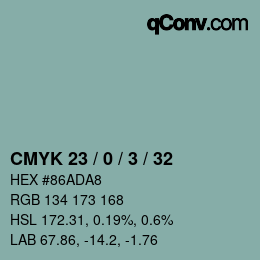 颜色代码: CMYK 23 / 0 / 3 / 32 | qconv.com