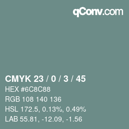 Color code: CMYK 23 / 0 / 3 / 45 | qconv.com