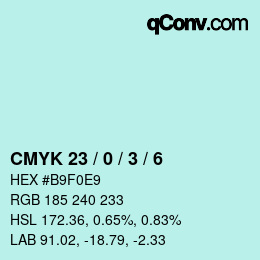 カラーコード: CMYK 23 / 0 / 3 / 6 | qconv.com