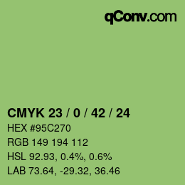カラーコード: CMYK 23 / 0 / 42 / 24 | qconv.com